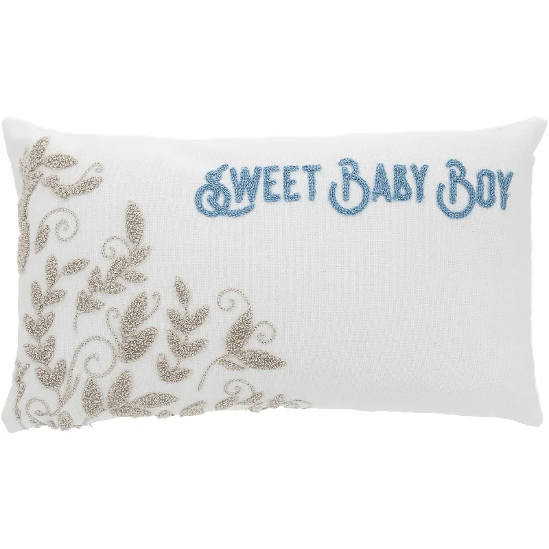 Rayon from bamboo blankets for a silky and breathable feelBaby Boy Vines - 16" x 10" Punch Needle Embroidered Pillow