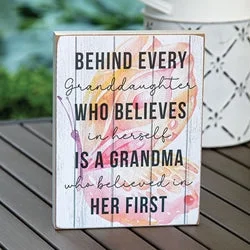 Behind Every Grandaughter Butterfly Box Sign