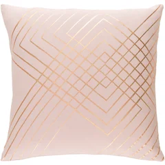 Blush-Gold Graphic Pillow