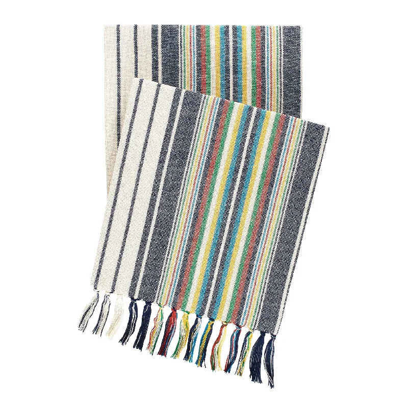 Cotton blankets for breathability and a lightweight feelBoardwalk Stripe Multi Throw