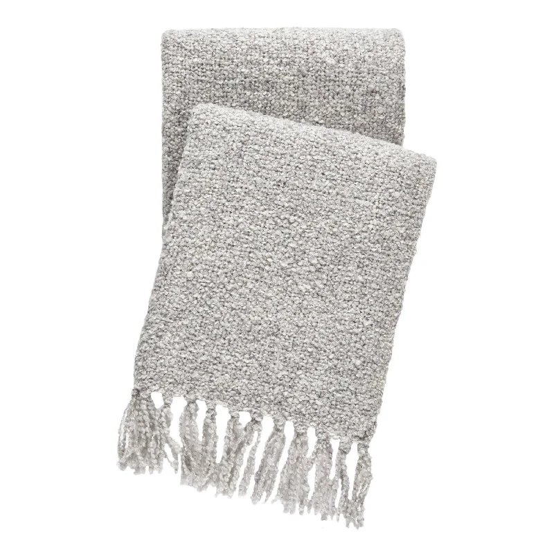 Alpaca wool blankets for a hypoallergenic and warm optionBoucle Grey Throw