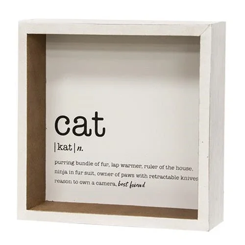 Cat Definition Shadowbox Sign