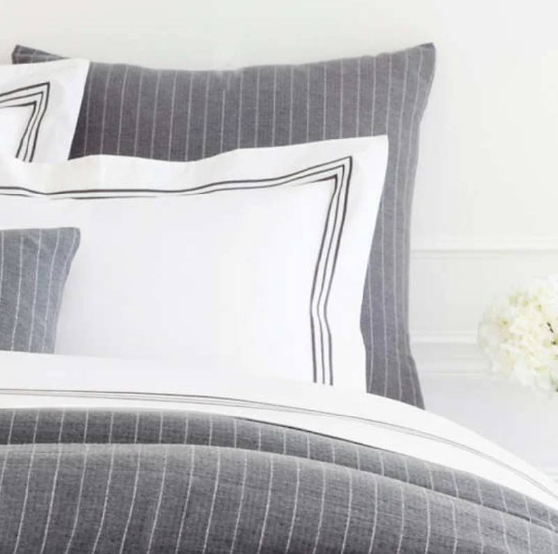 Chalk Stripe Matelasse Duvet Cover