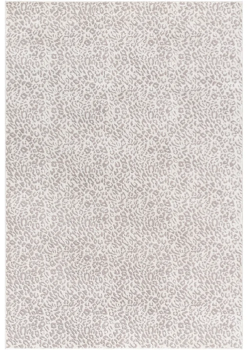 Cheetah Light Gray Rug with Silver Accents