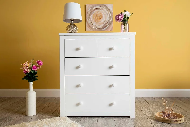 Chester Bright White 2 Over 3 Chest of Drawers