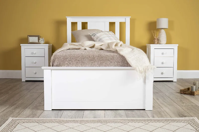 Chester Bright White Ottoman Storage Bed Frame - 3ft Single