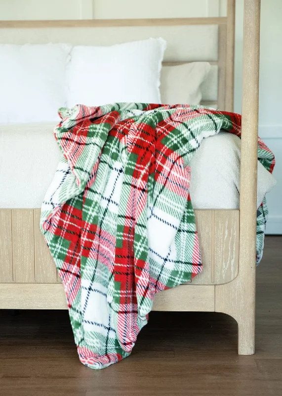 King - size blankets to cover large beds comfortablyChristmas Plaid Blanket