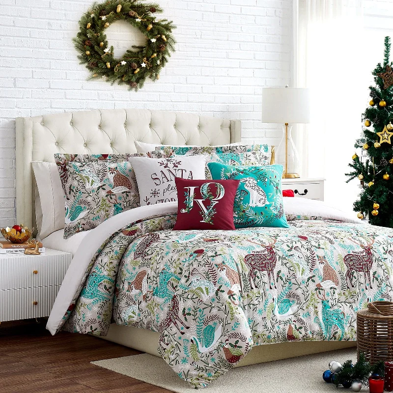 Christmas Woodland 6-Piece Comforter Bedding Set