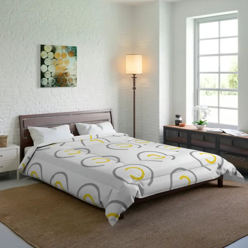 Revamp your Room: Gray & Yellow Abstract Comforter Set