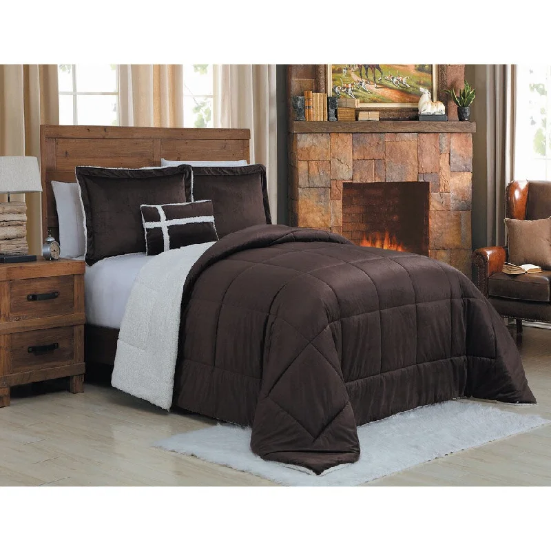 Copper Grove Wickaboxet Micro Mink Reversible 4-piece Comforter