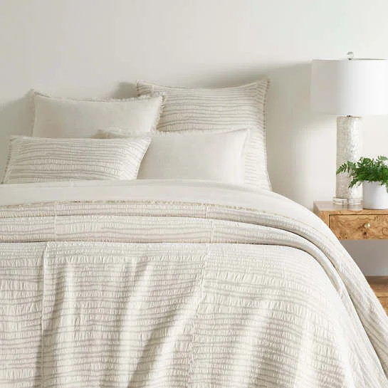 Pine Cone Hill Striae Oatmeal Matelassé Coverlet