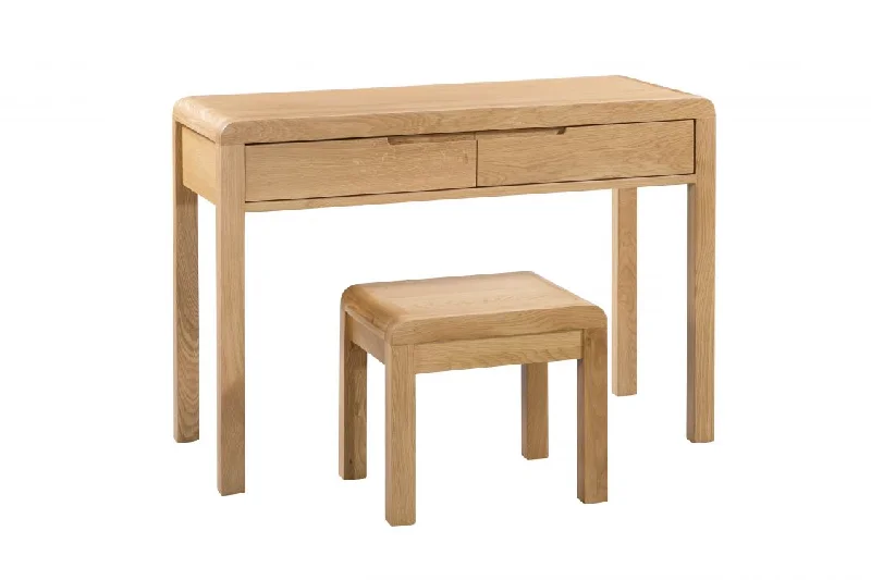 Curdridge Natural Oak 2 Drawer Dressing Table & Stool Set