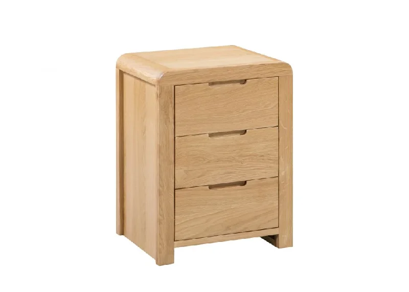 Curdridge Natural Oak 3 Drawer Bedside Table