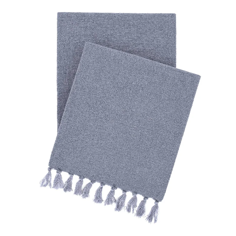 Chenille blankets with a thick and fuzzy textureEvelyn Linen Pewter Blue Throw