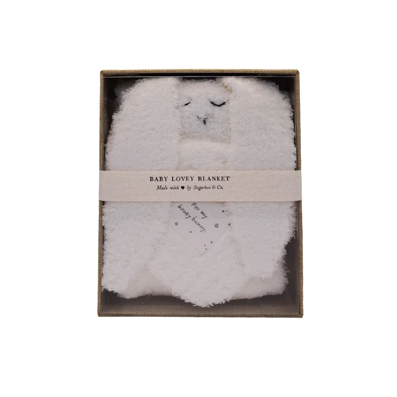 Chenille blankets with a thick and fuzzy texture***"For my honey bunny." Bunny Baby Lovey Blanket