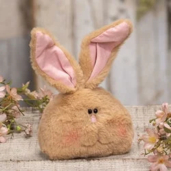 Fuzzy Tan Bunny Head Doll