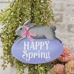 Happy Spring Bunny on Egg Hanger