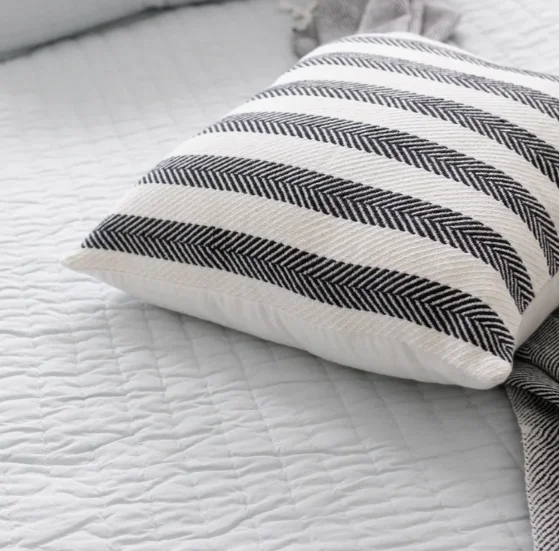 King - size blankets to cover large beds comfortablyHerringbone Cotton Charcoal Cushion