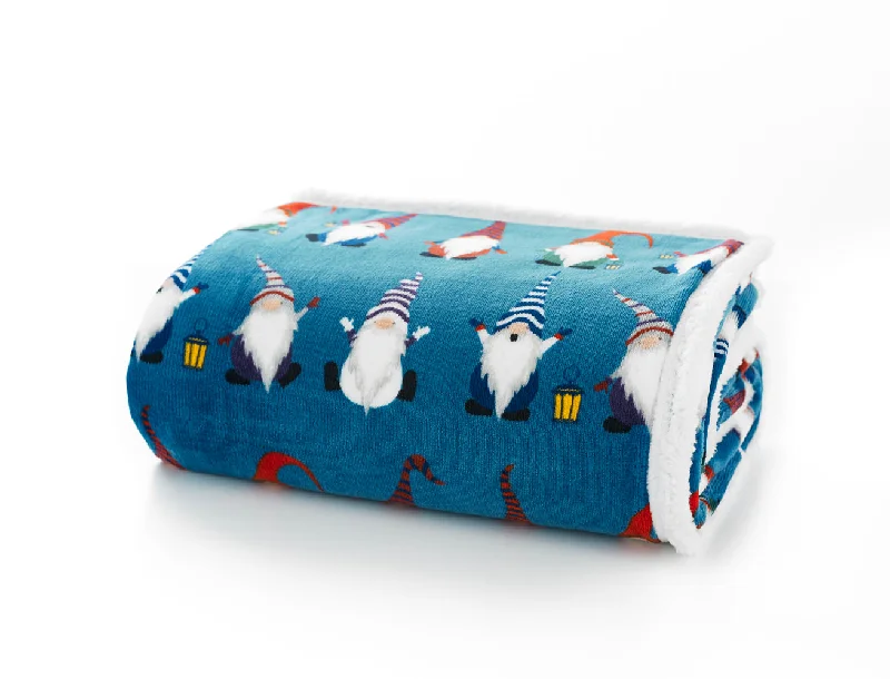 Fleece blankets for a cozy and plush textureHey Ho Gonk Blue Sherpa Printed Soft Fleece 140x180cm Throw