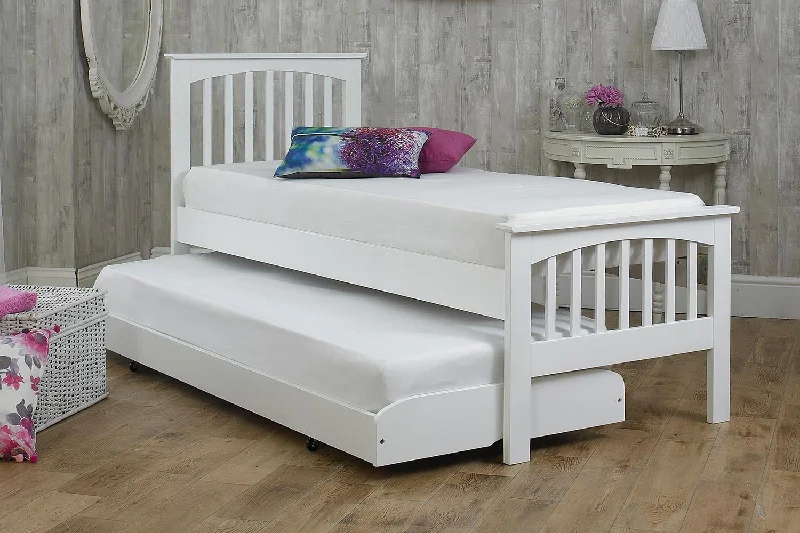 Heywood Soft White Solid Wood Guest Bed - 2ft6 Small Single