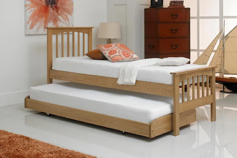 Heywood Solid Natural Oak Guest Bed - 2ft6 Small Single