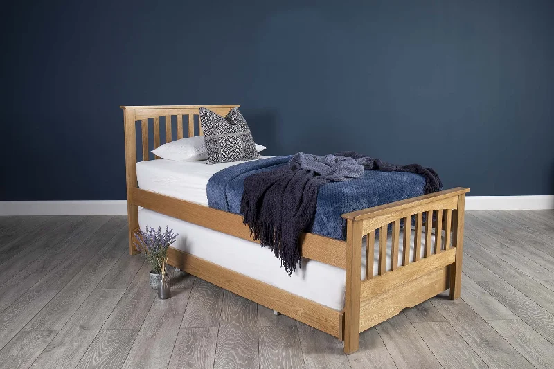 Heywood Solid Natural Oak Guest Bed - 3ft Single