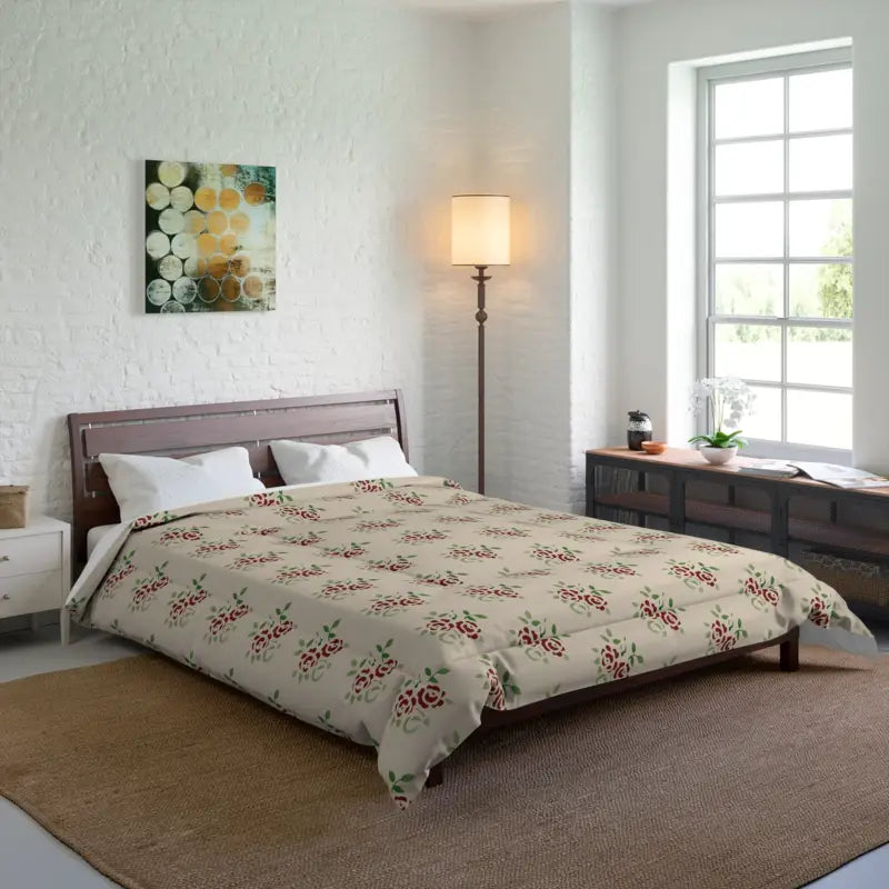 Beige Roses Comforter: Indulge in Cozy Elegance