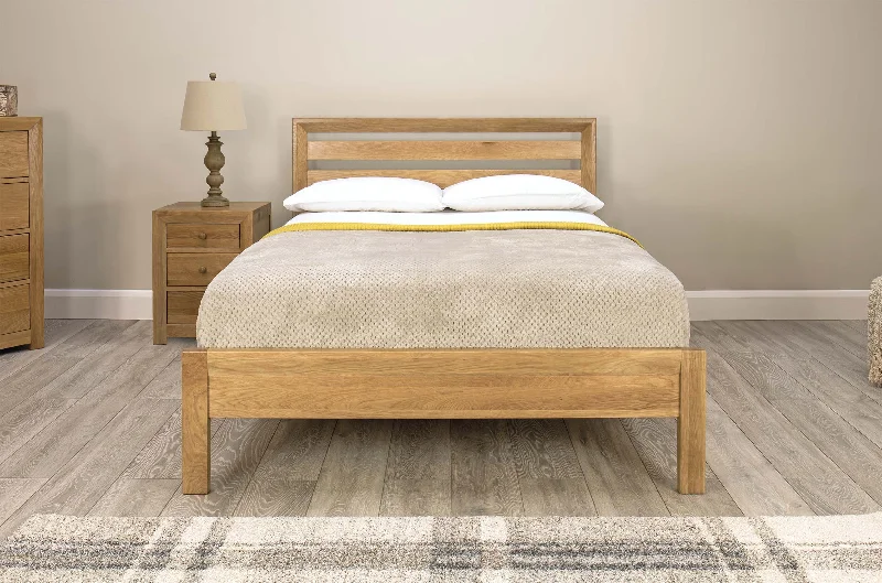 Kensington Solid Natural Oak Bed Frame - 4ft6 Double