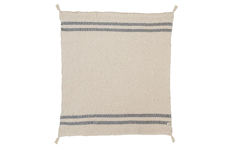 Wool blankets with natural warmth and insulationKnitted Stripes Blanket in Natural & Grey