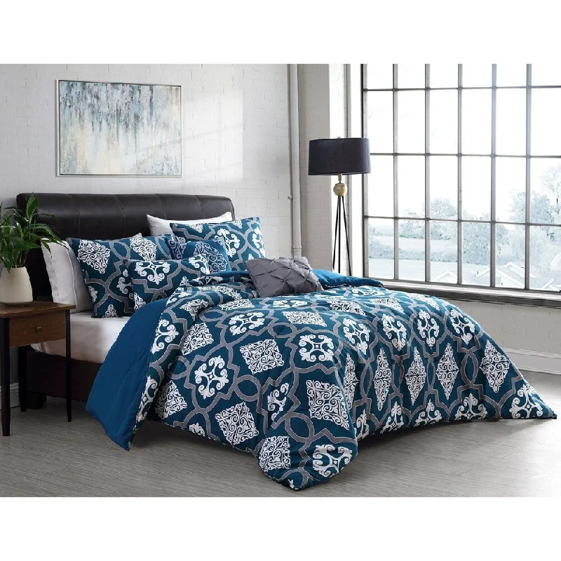 Lawton Reversible Comforter Set with Throw Pillows