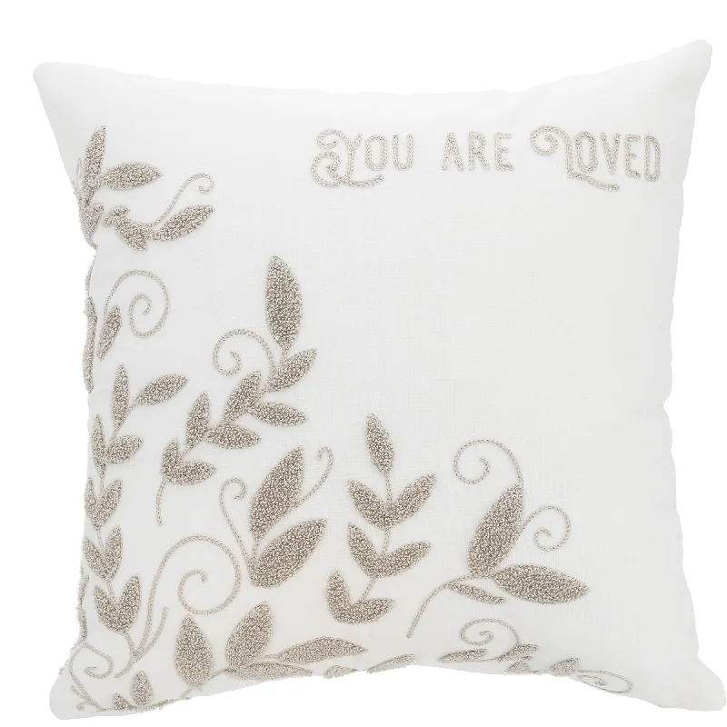 Recycled polyester blankets for an eco - conscious optionLoved Vines - 16" Punch Needle Embroidered Pillow