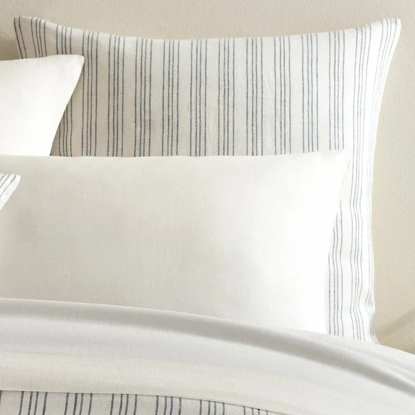 Lush Linen Stripe Slate Blue Sham