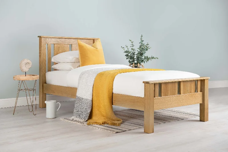 Lyon Solid Natural Oak Bed Frame - Various Sizes - B GRADE