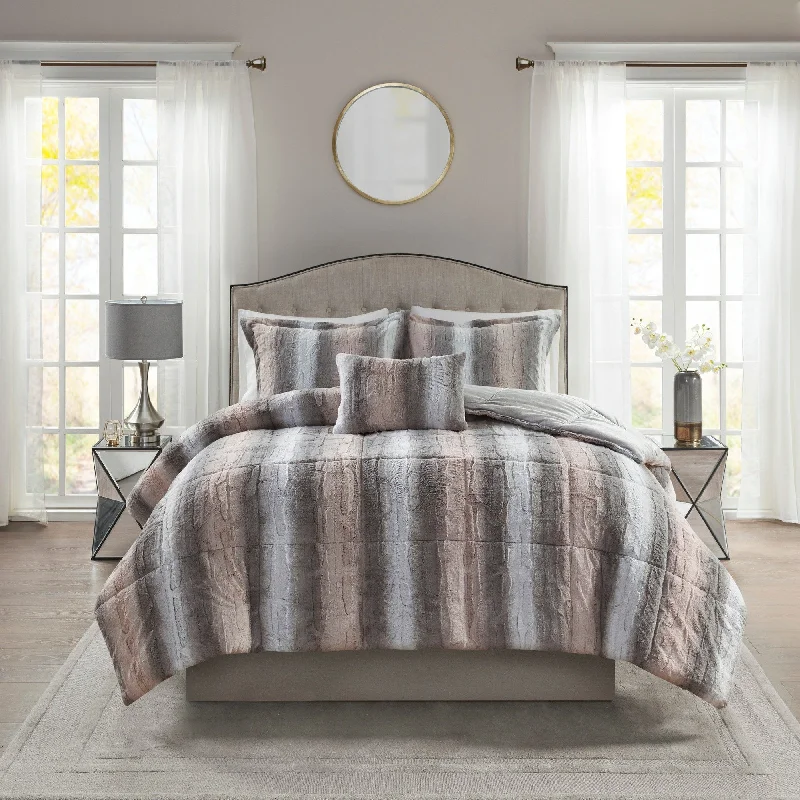 Madison Park Marselle Faux Fur Comforter Set