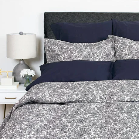 Marine Paisley Duvet and Shams - Queen