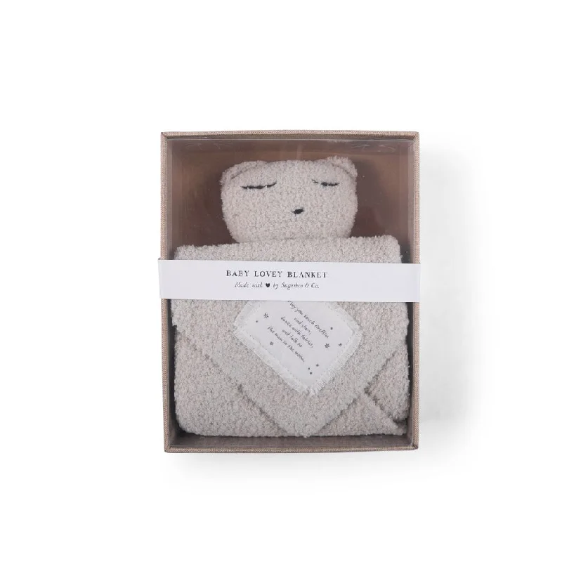 Wool blankets with natural warmth and insulation***"May you touch fireflies" Bear Baby Lovey Blanket