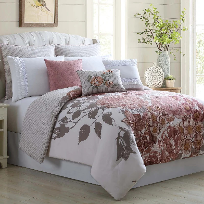 Modern Threads Rose Farmhouse 8-Piece Embellished Comforter Set