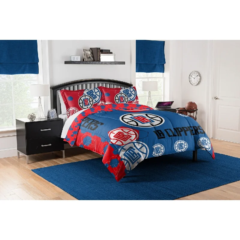 NBA 849 Clippers Hexagon F/Q Comforter Set