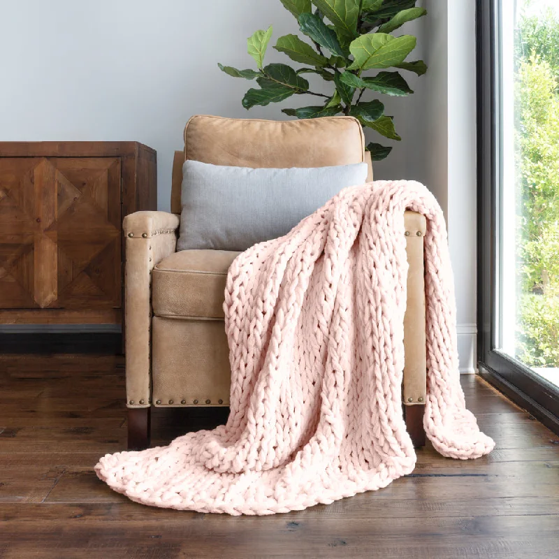 Bamboo fiber blankets with natural antibacterial propertiesOversized Chunky Knit Throw Blanket