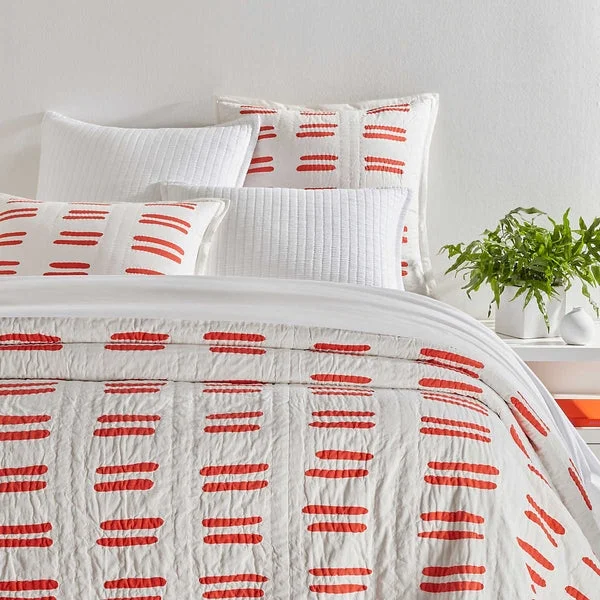 Pine Cone Hill Bold Strokes Tangerine Coverlet