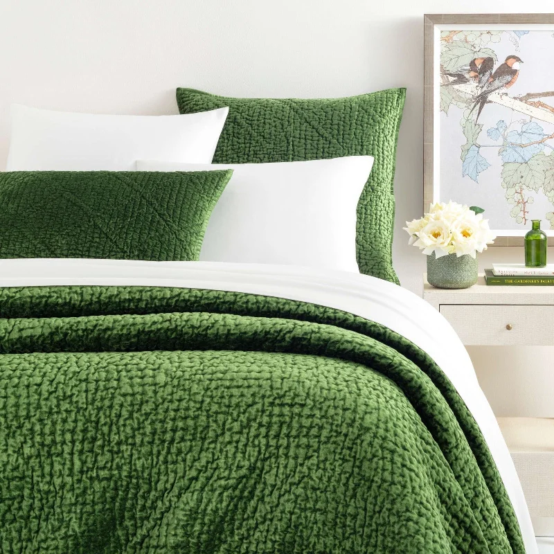 Pine Cone Hill Parisienne Velvet Evergreen Quilt