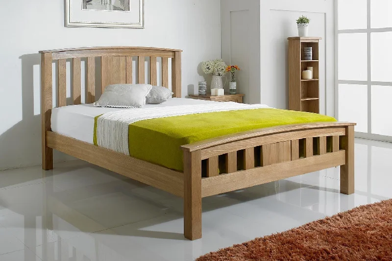 Royal Ascot Solid Natural Oak Bed Frame - Various Sizes - B GRADE