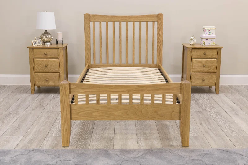 Salisbury Solid Natural Oak Bed Frame - 3ft Single