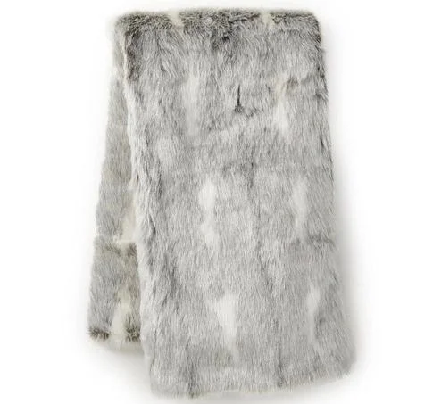 Shaggy Fur Throw - Gray