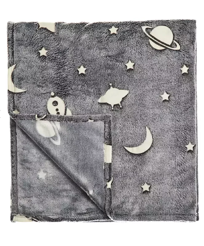 Linen blankets with a rustic and textured lookTLC Space Throw Glow in the Dark Kids