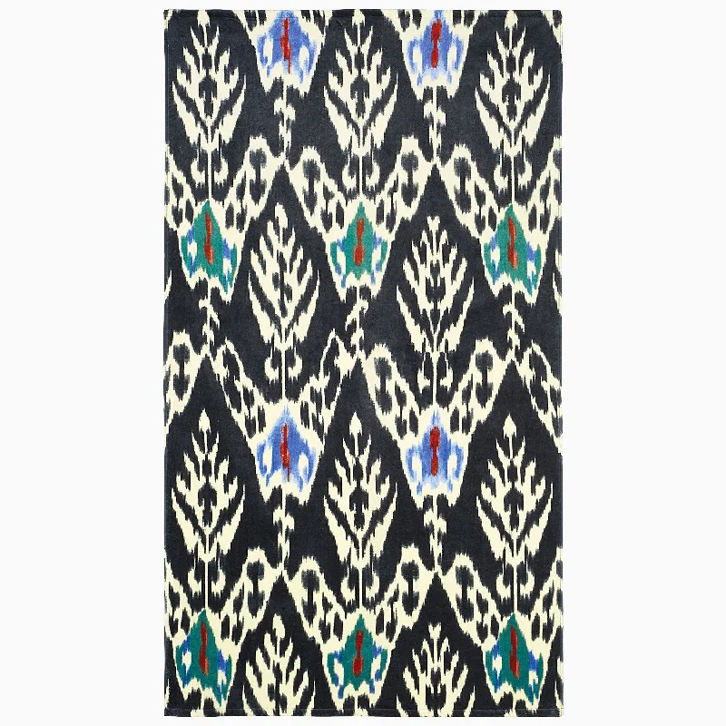 Umida Ikat Black Beach Towel