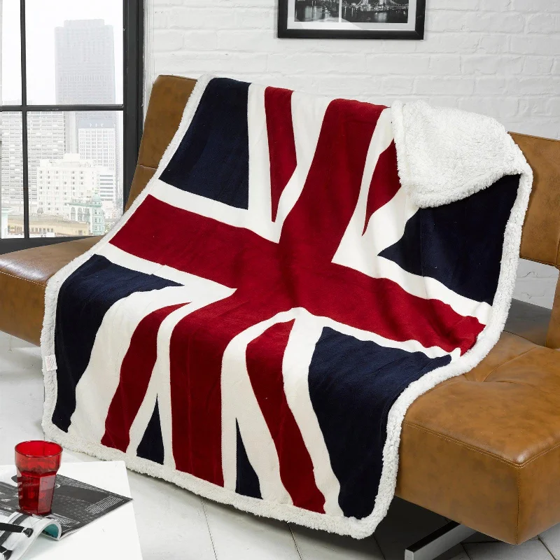 Linen blankets with a rustic and textured lookUnion Jack Throw Red