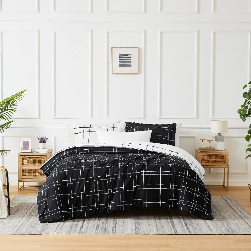 Urban Grid Oversized Comforter Set