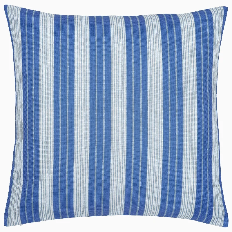 Vintage Stripe Azure Outdoor Decorative Pillow