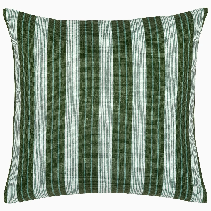 Vintage Stripe Moss Outdoor Decorative Pillow